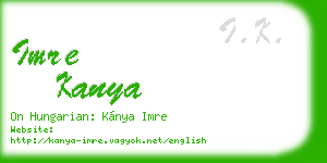 imre kanya business card